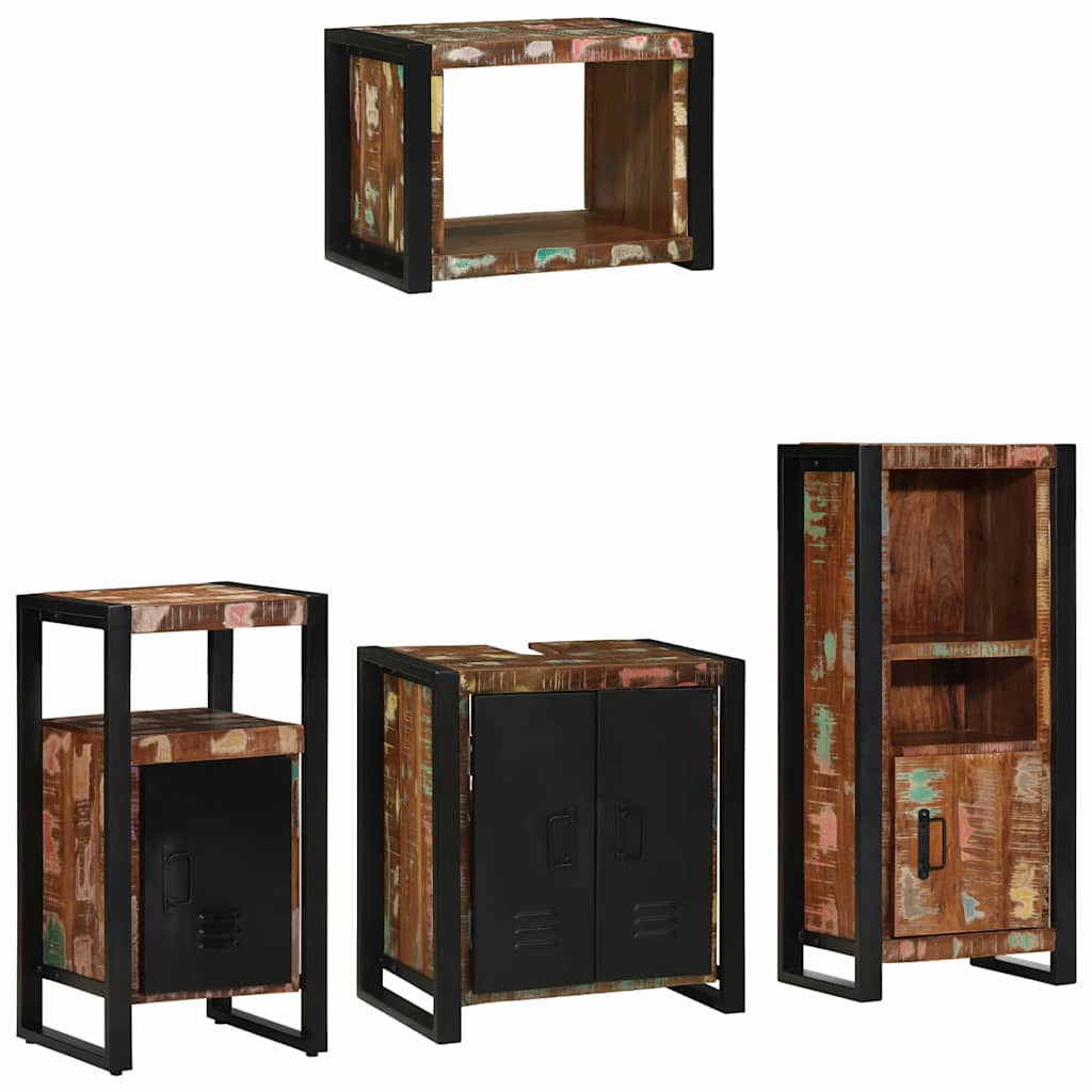 vidaXL Zestaw mebli łazienkowych 4 pcs Lite Drewno Recyklingowe