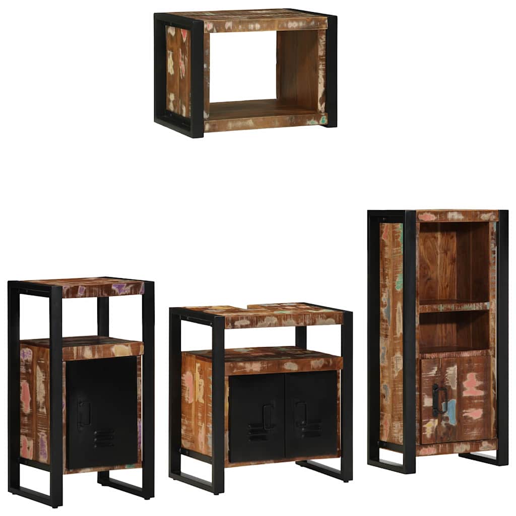 vidaXL Zestaw mebli łazienkowych 4 pcs Lite Drewno Recyklingowe
