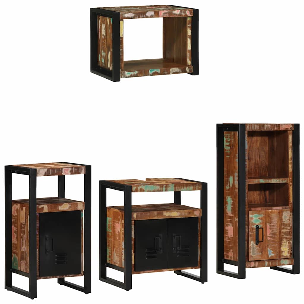 vidaXL Zestaw mebli łazienkowych 4 pcs Lite Drewno Recyklingowe
