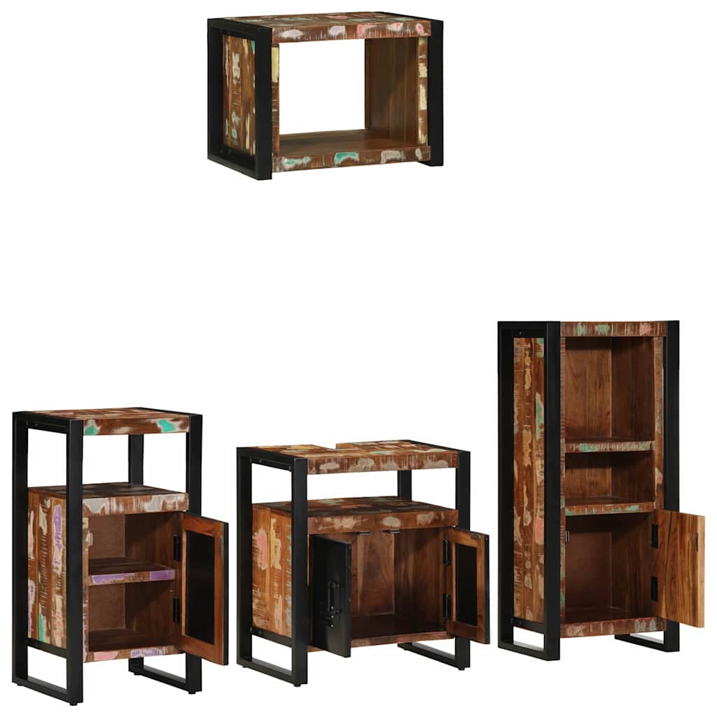 vidaXL Zestaw mebli łazienkowych 4 pcs Lite Drewno Recyklingowe