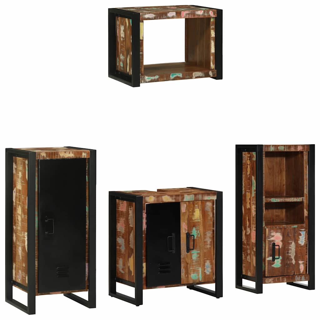 vidaXL Zestaw mebli łazienkowych 4 pcs Lite Drewno Recyklingowe