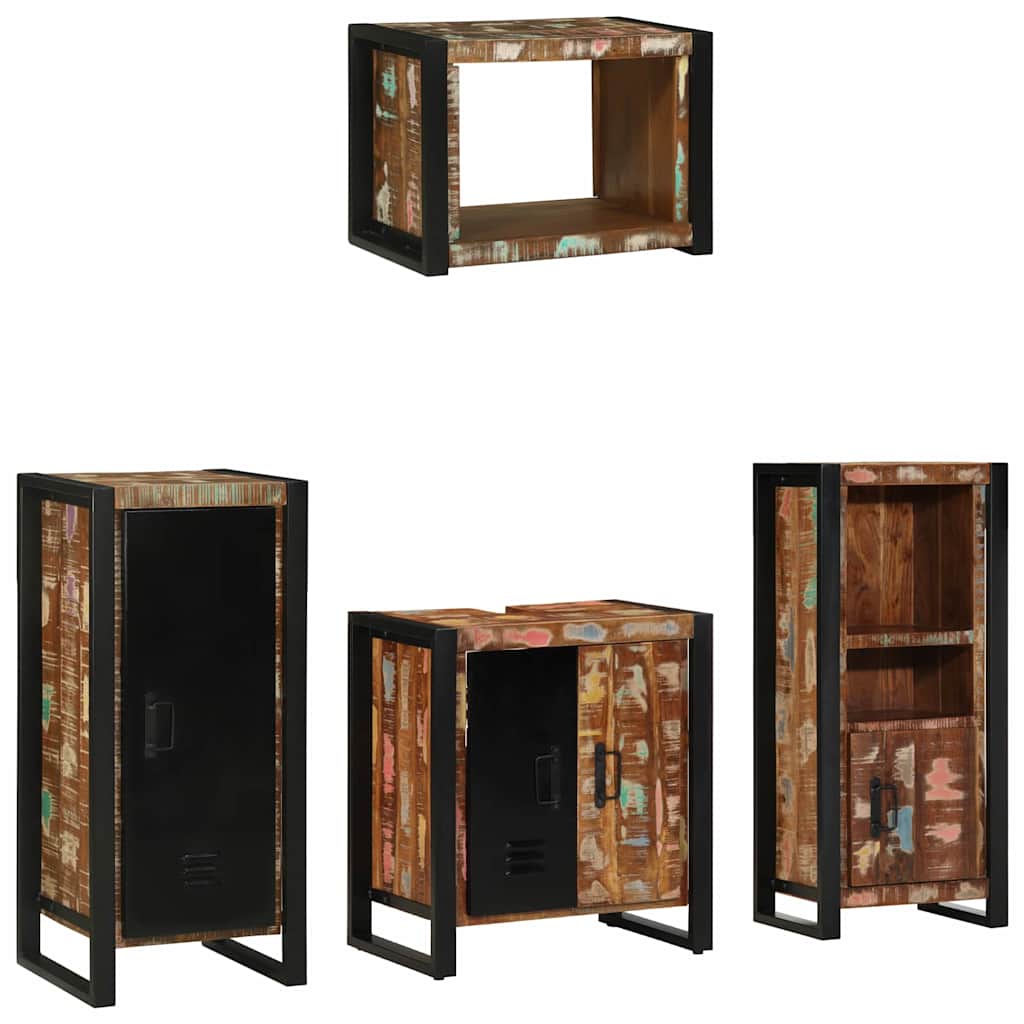 vidaXL Zestaw mebli łazienkowych 4 pcs Lite Drewno Recyklingowe