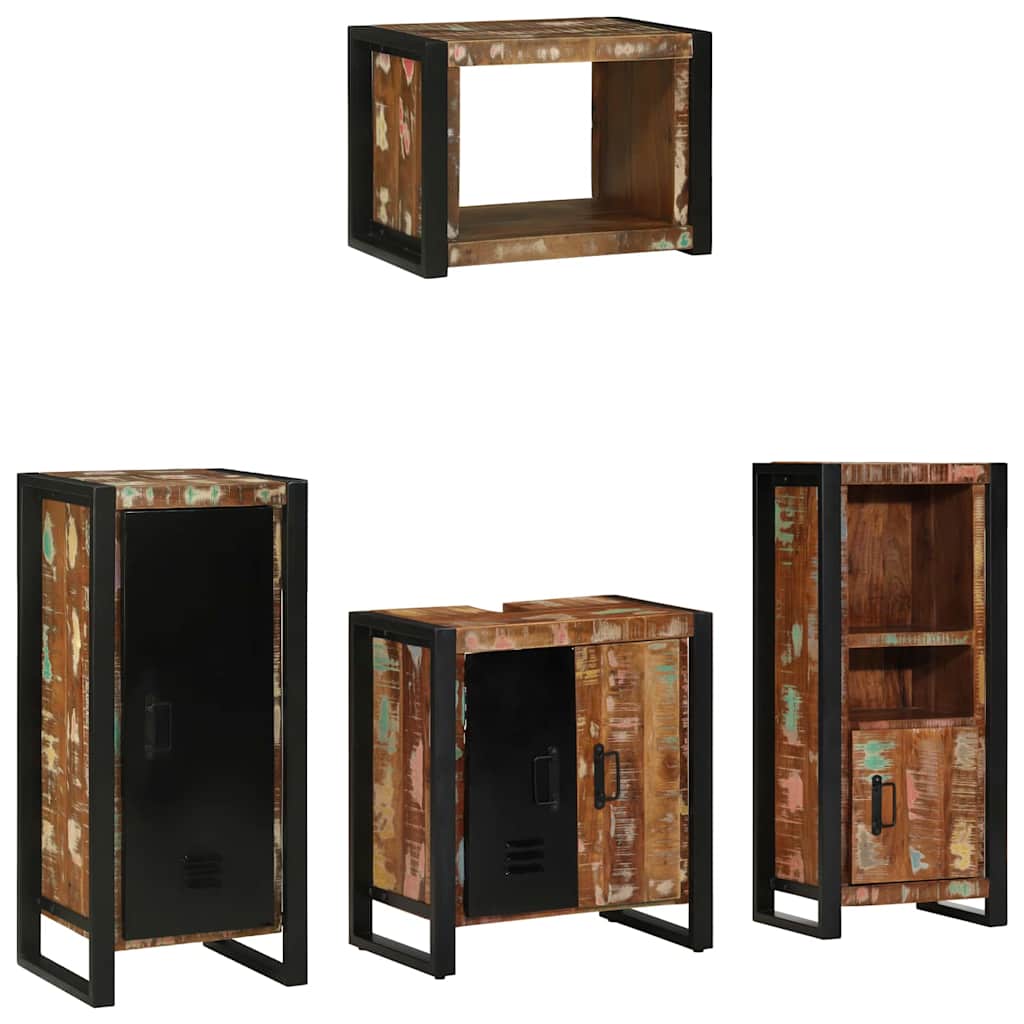 vidaXL Zestaw mebli łazienkowych 4 pcs Lite Drewno Recyklingowe
