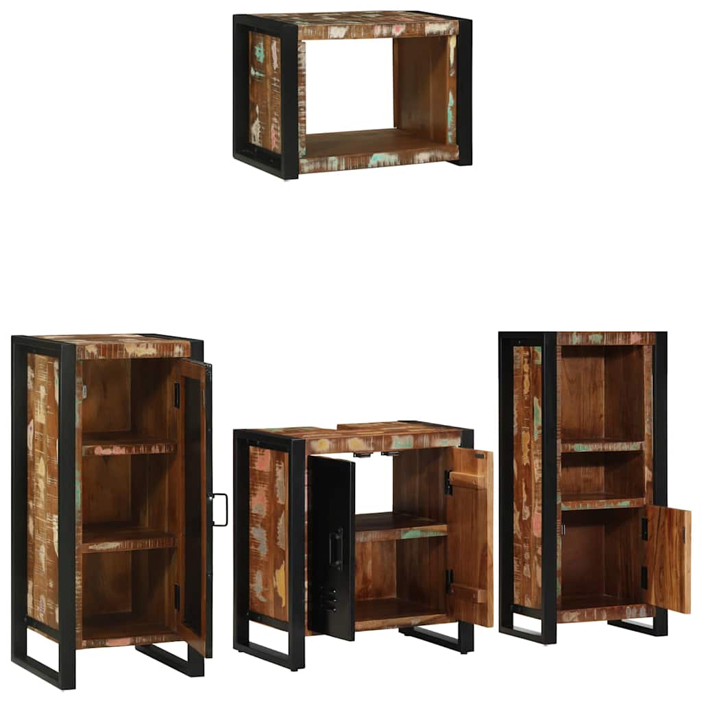 vidaXL Zestaw mebli łazienkowych 4 pcs Lite Drewno Recyklingowe