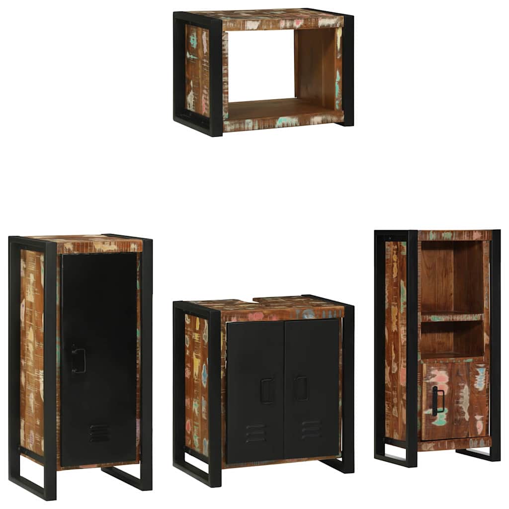 vidaXL Zestaw mebli łazienkowych 4 pcs Lite Drewno Recyklingowe