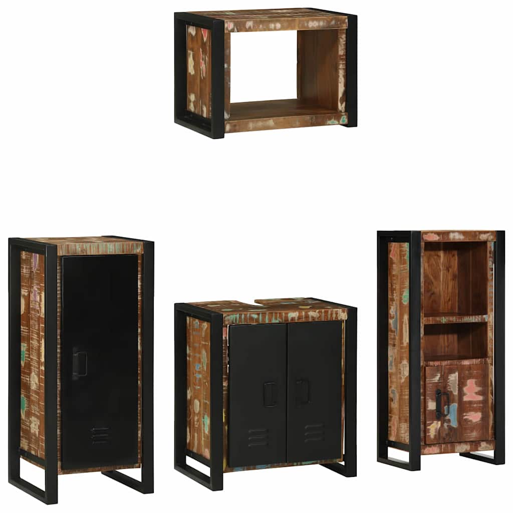 vidaXL Zestaw mebli łazienkowych 4 pcs Lite Drewno Recyklingowe