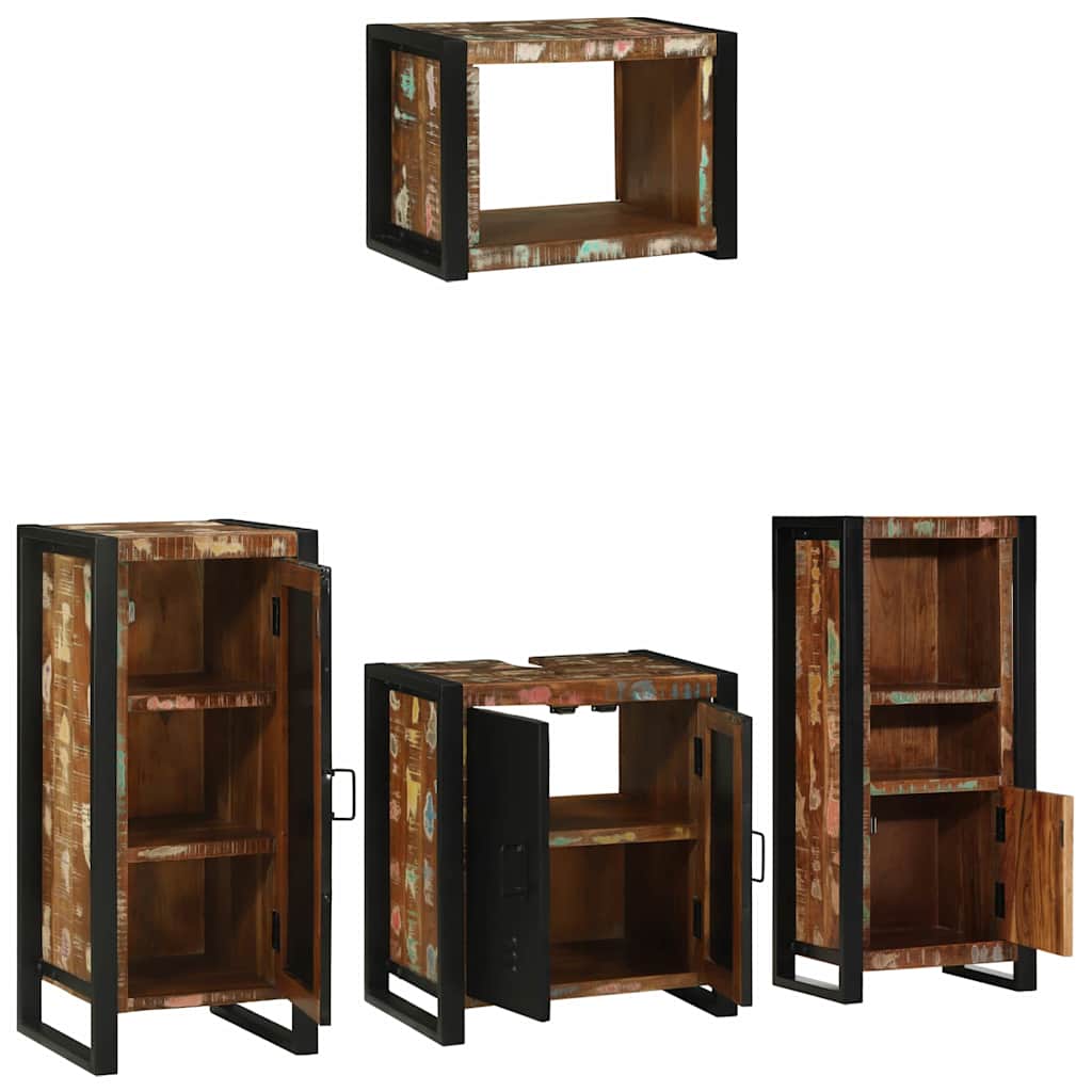 vidaXL Zestaw mebli łazienkowych 4 pcs Lite Drewno Recyklingowe