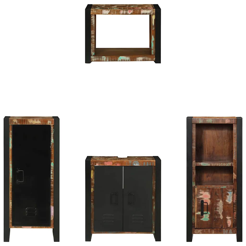 vidaXL Zestaw mebli łazienkowych 4 pcs Lite Drewno Recyklingowe