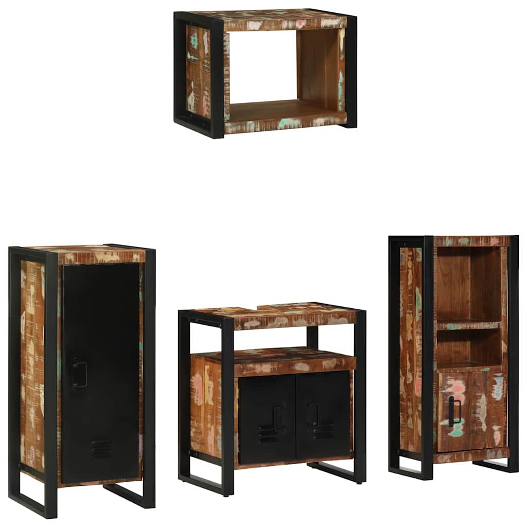 vidaXL Zestaw mebli łazienkowych 4 pcs Lite Drewno Recyklingowe