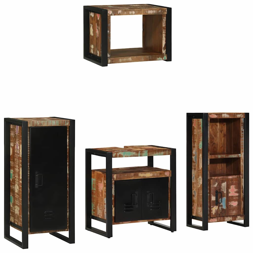 vidaXL Zestaw mebli łazienkowych 4 pcs Lite Drewno Recyklingowe