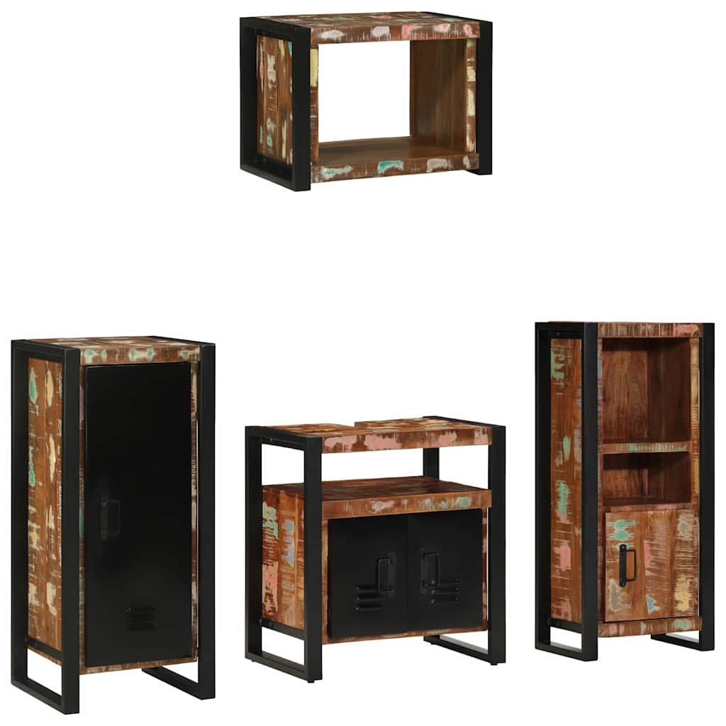 vidaXL Zestaw mebli łazienkowych 4 pcs Lite Drewno Recyklingowe