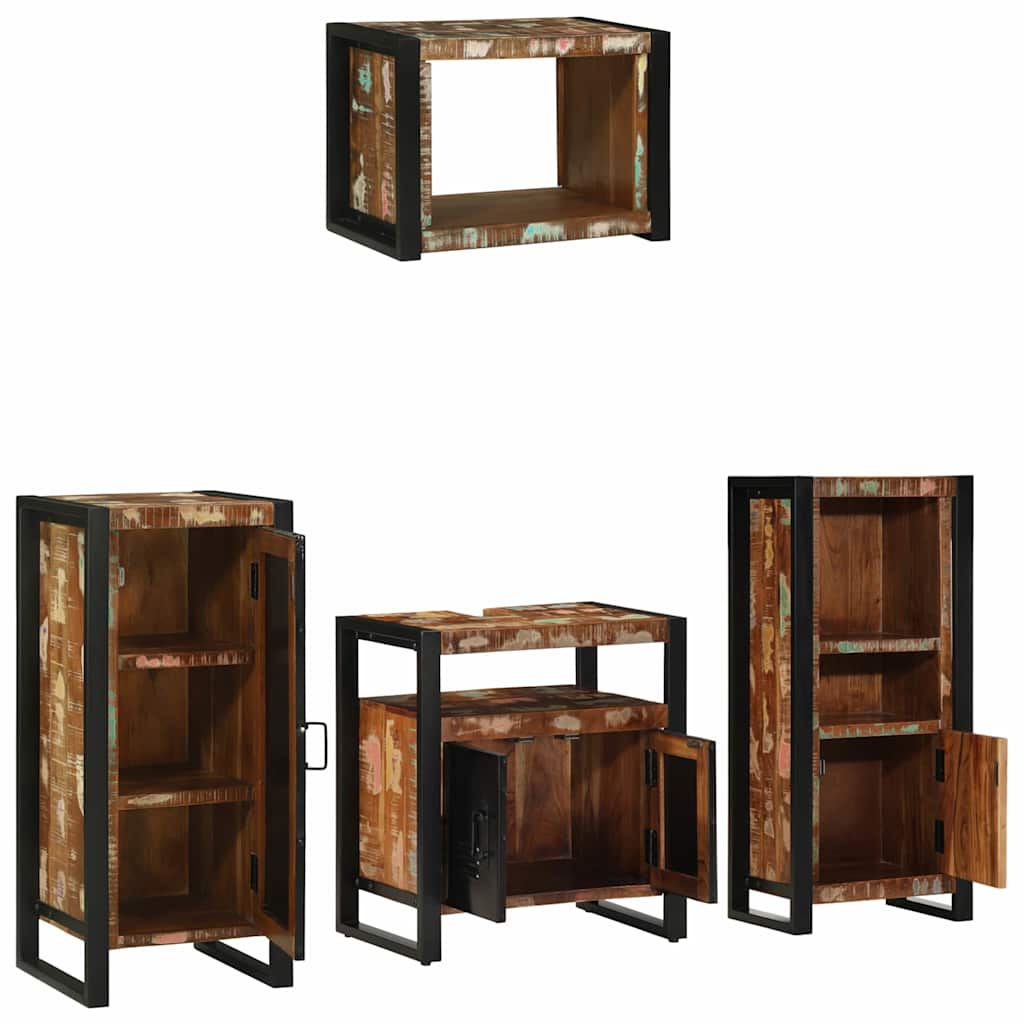 vidaXL Zestaw mebli łazienkowych 4 pcs Lite Drewno Recyklingowe