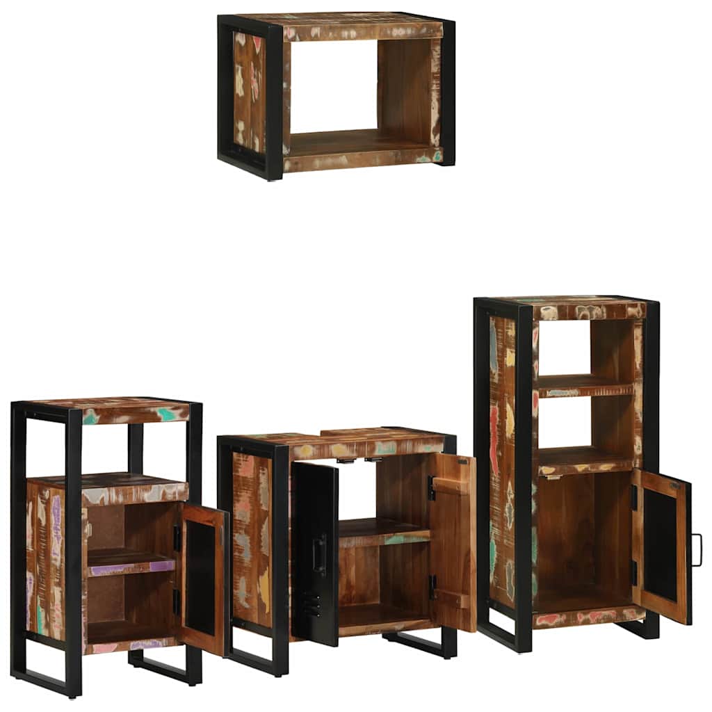 vidaXL Zestaw mebli łazienkowych 4 pcs Lite Drewno Recyklingowe