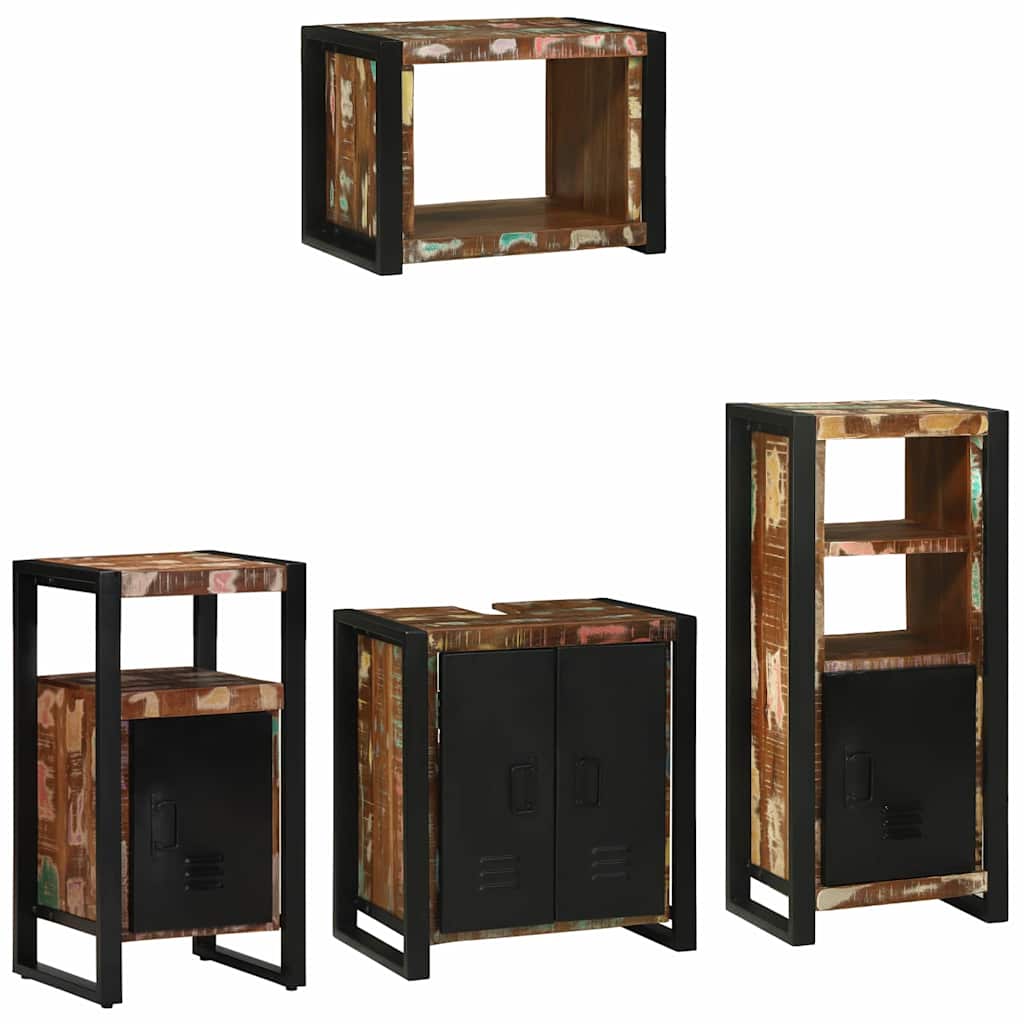 vidaXL Zestaw mebli łazienkowych 4 pcs Lite Drewno Recyklingowe