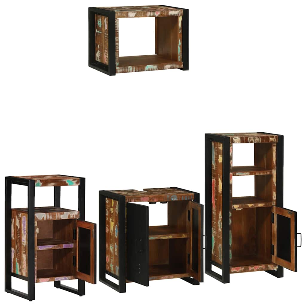 vidaXL Zestaw mebli łazienkowych 4 pcs Lite Drewno Recyklingowe