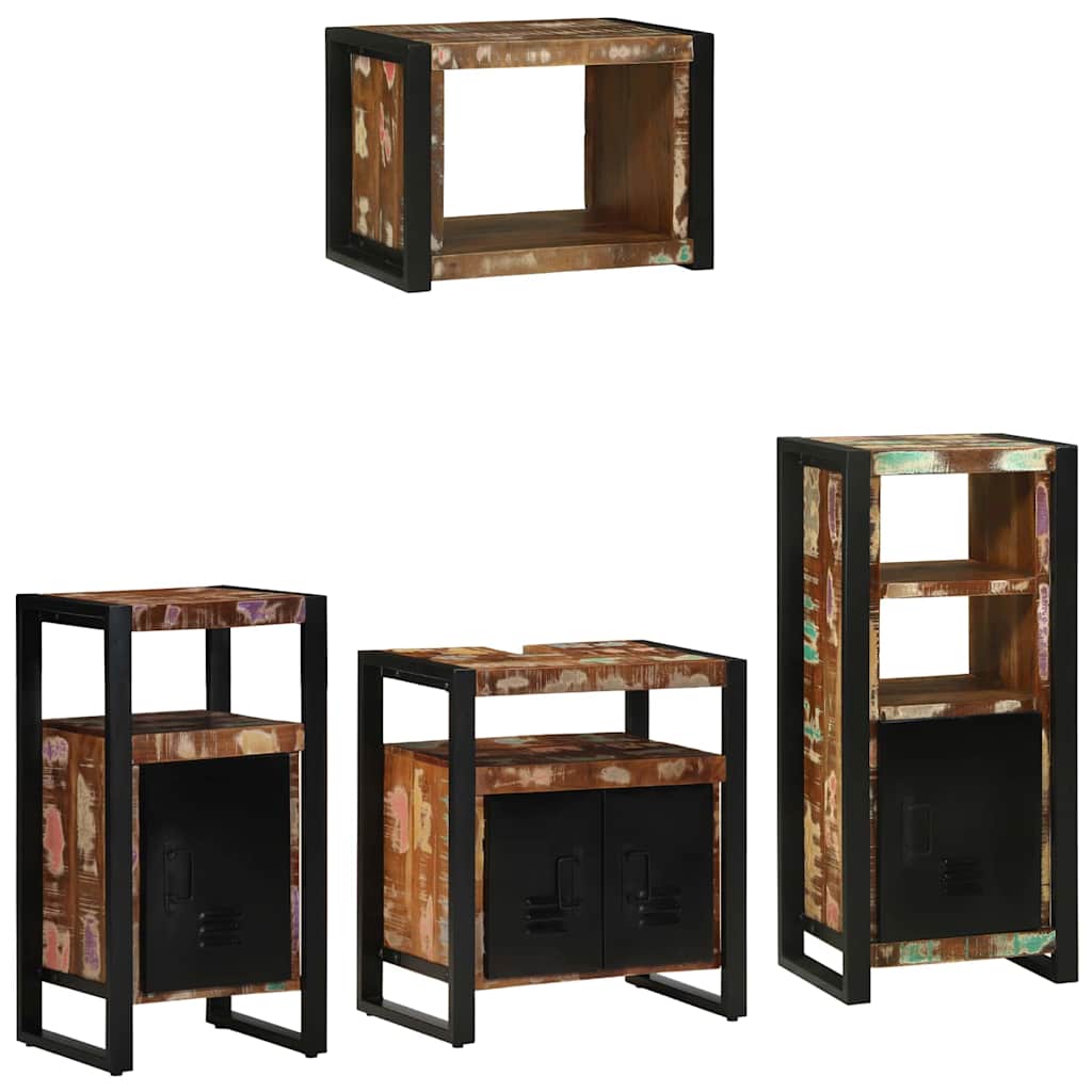 vidaXL Zestaw mebli łazienkowych 4 pcs Lite Drewno Recyklingowe