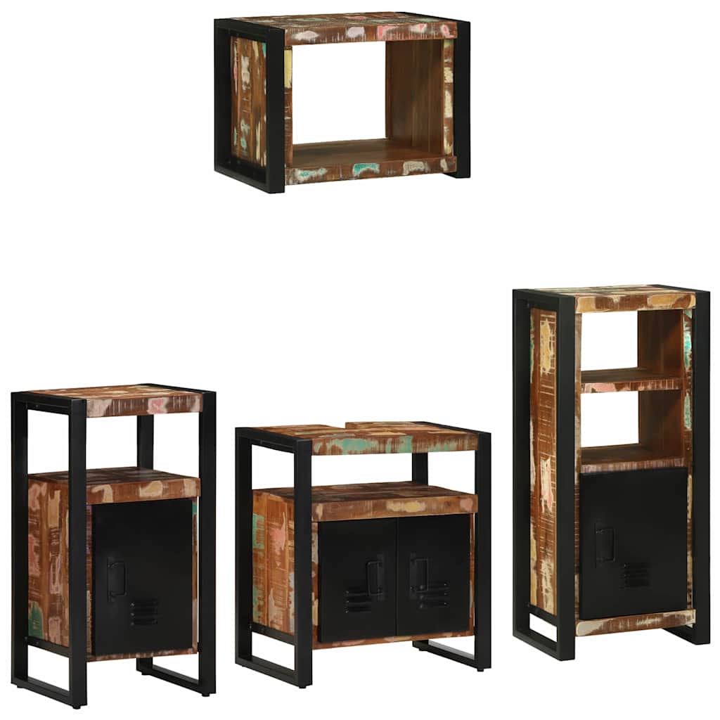 vidaXL Zestaw mebli łazienkowych 4 pcs Lite Drewno Recyklingowe