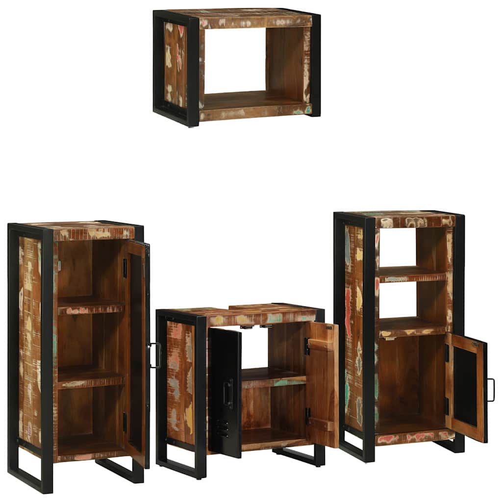 vidaXL Zestaw mebli łazienkowych 4 pcs Lite Drewno Recyklingowe