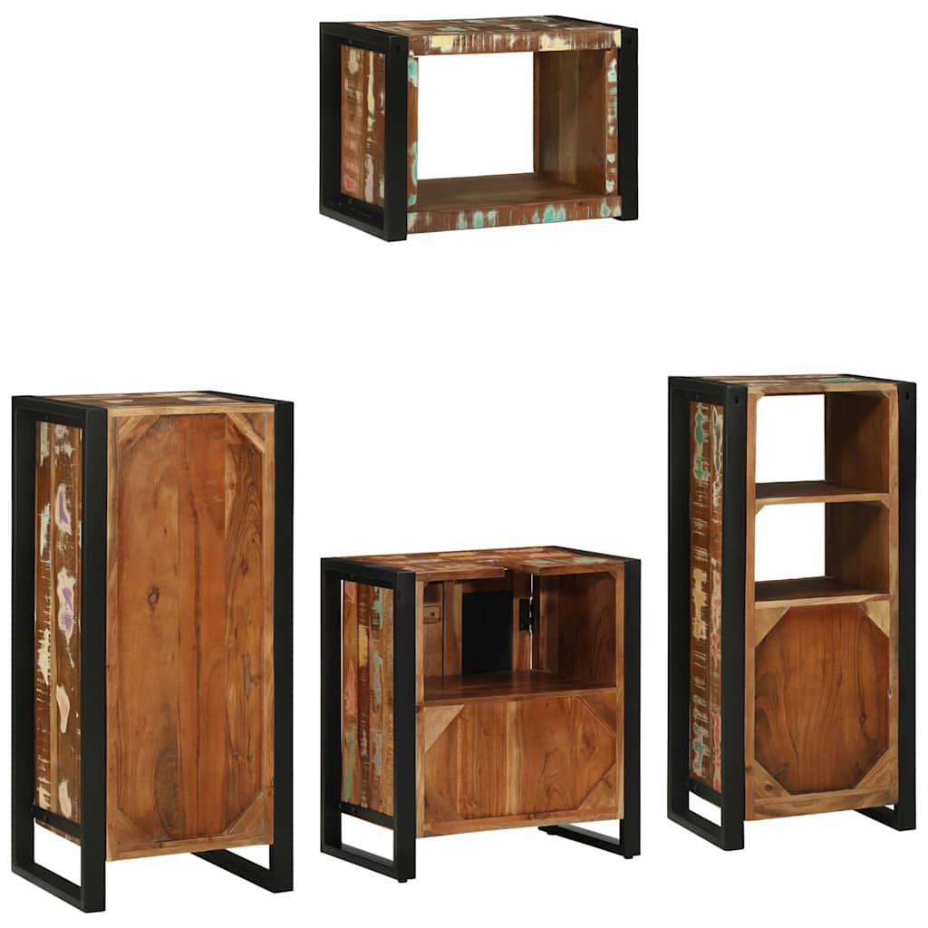 vidaXL Zestaw mebli łazienkowych 4 pcs Lite Drewno Recyklingowe