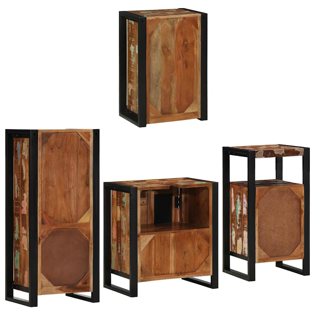 vidaXL Zestaw mebli łazienkowych z półką 4 pcs Lite odzyskane drewno