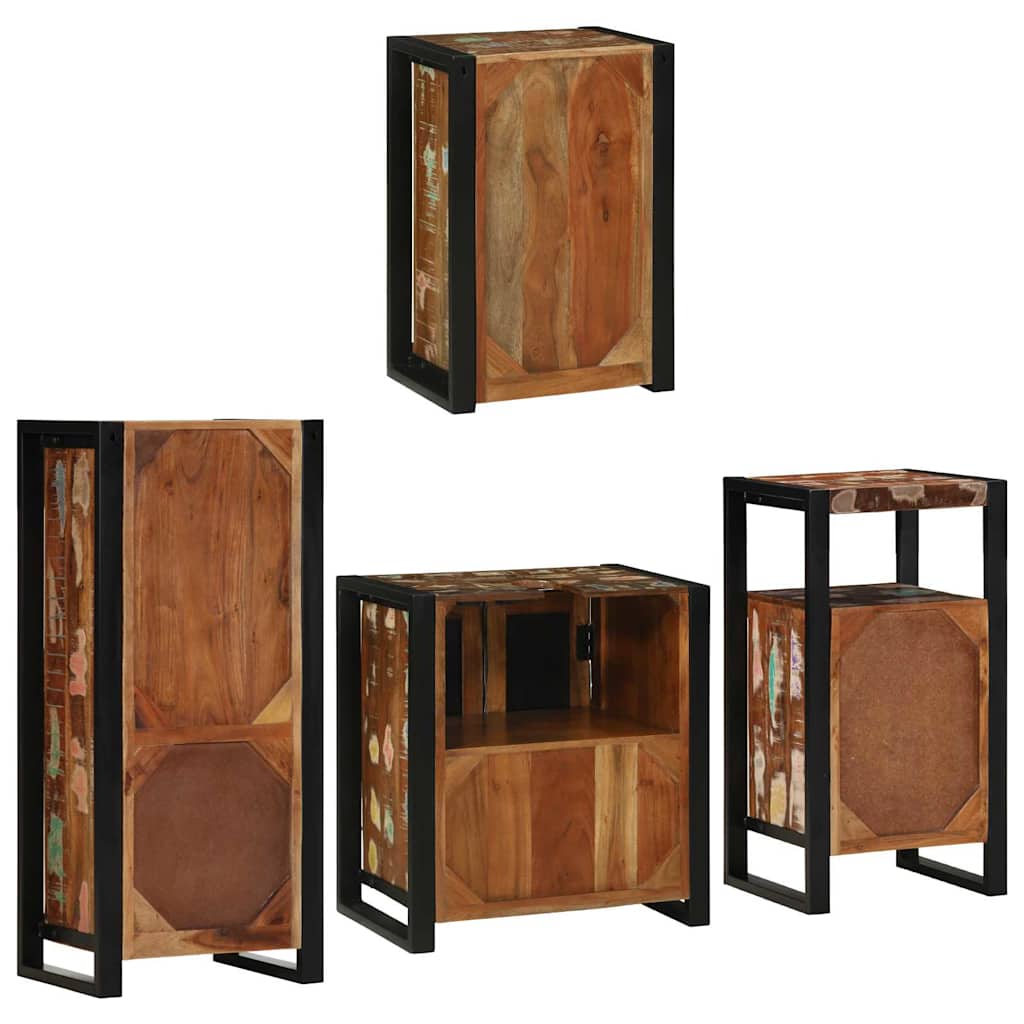 vidaXL Zestaw mebli łazienkowych z półką 4 pcs Lite odzyskane drewno