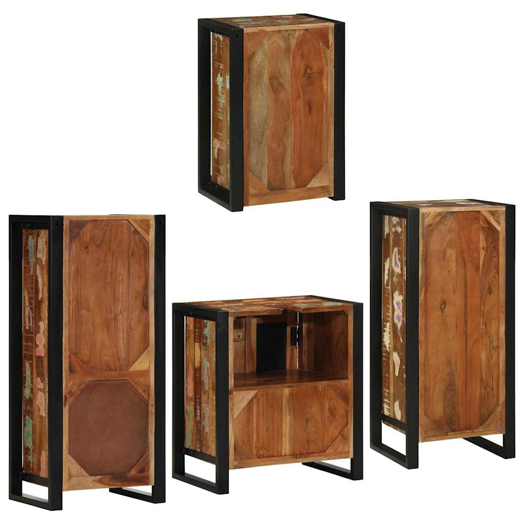 vidaXL Zestaw mebli łazienkowych z półką 4 pcs Lite odzyskane drewno