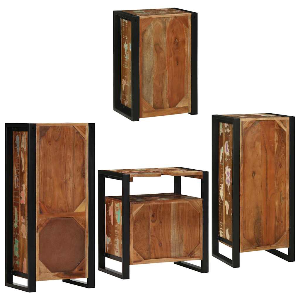 vidaXL Zestaw mebli łazienkowych z półką 4 pcs Lite odzyskane drewno