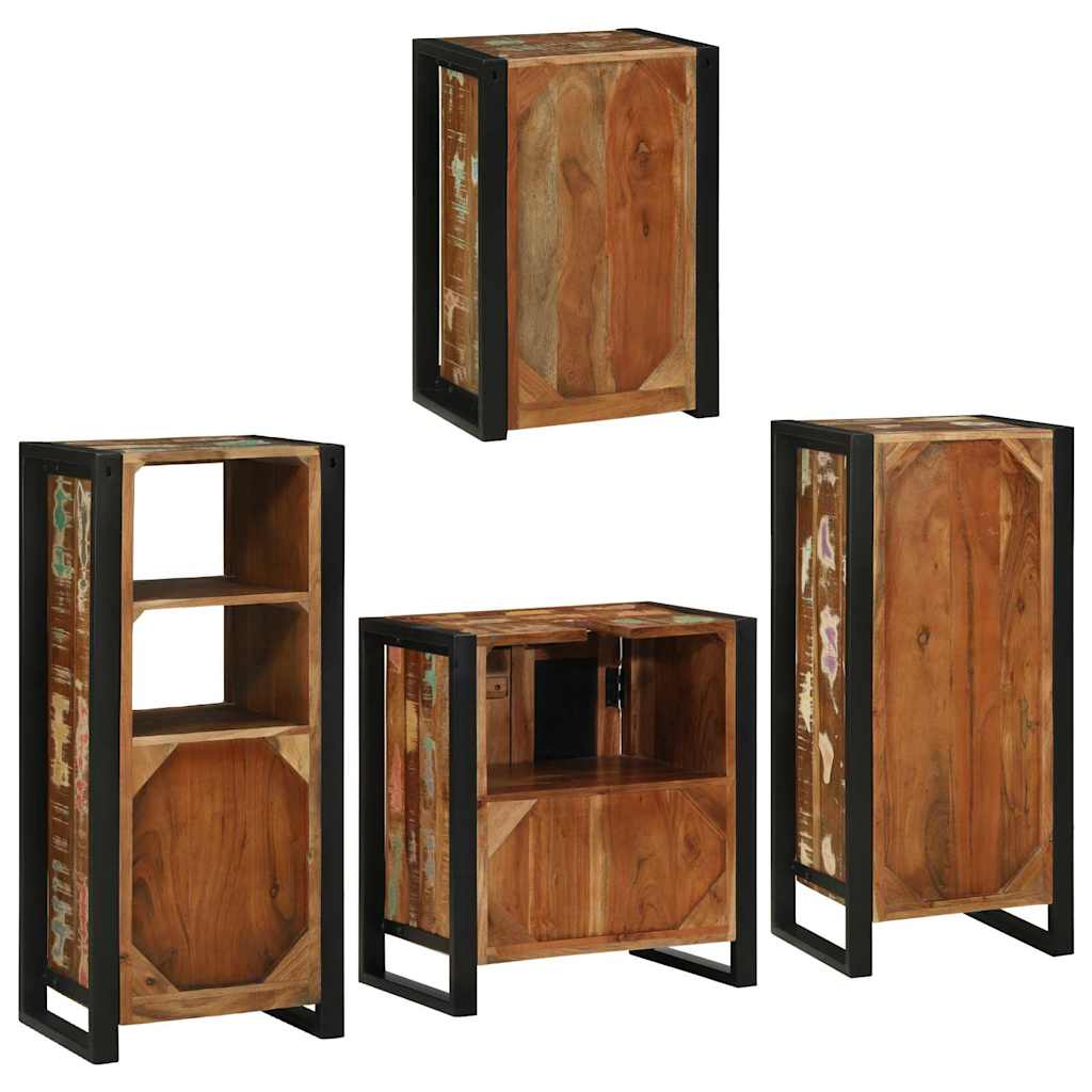vidaXL Zestaw mebli łazienkowych z półką 4 pcs Lite odzyskane drewno