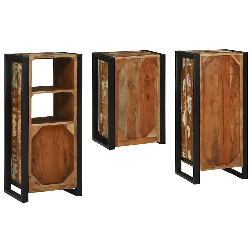 vidaXL Zestaw mebli łazienkowych z półką 3 pcs Lite odzyskane drewno