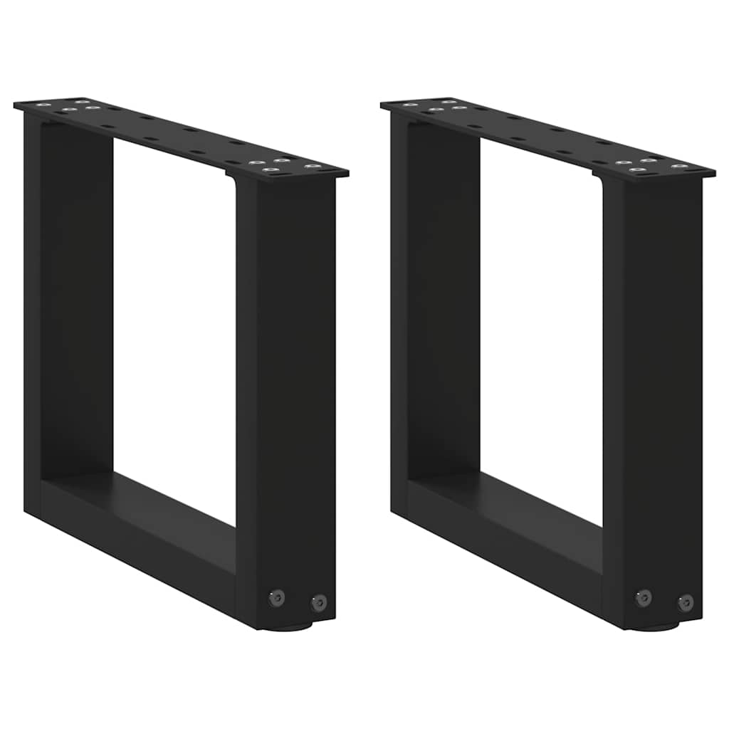 vidaXL Nogi do stolika kawowego w kształcie litery U 2 szt. Czarne 40x(30-31) cm Stal