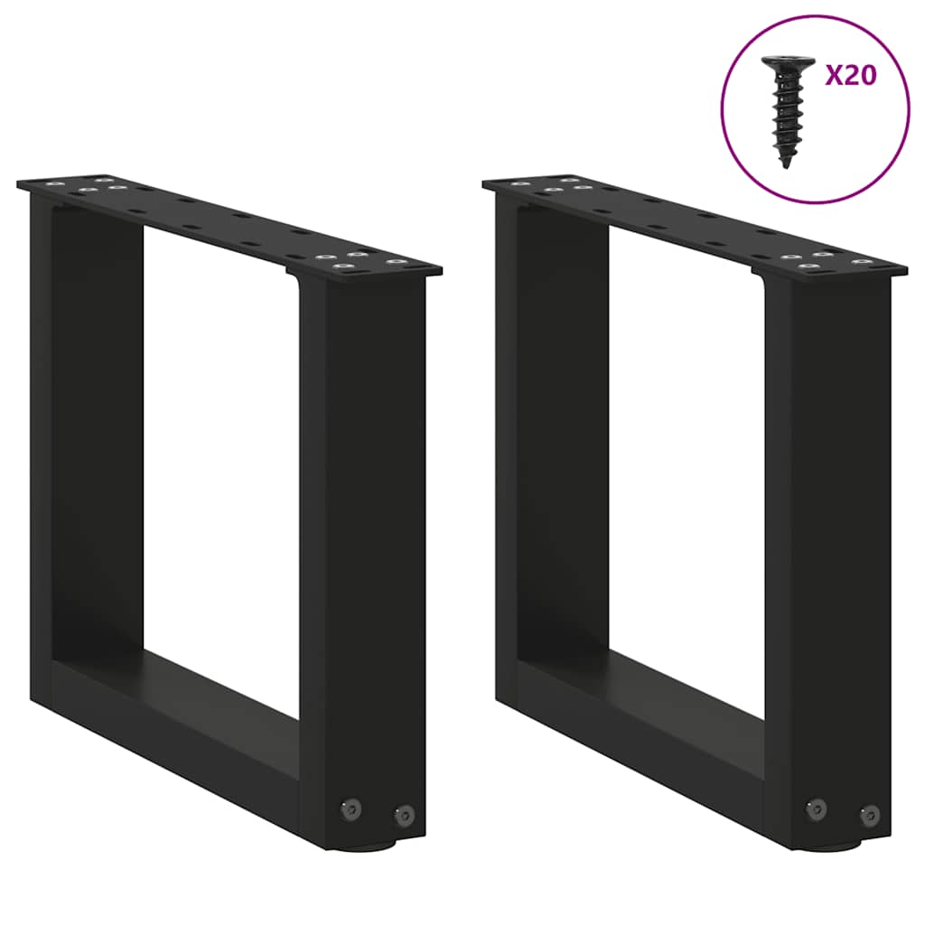 vidaXL Nogi do stolika kawowego w kształcie litery U 2 szt. Czarne 40x(30-31) cm Stal