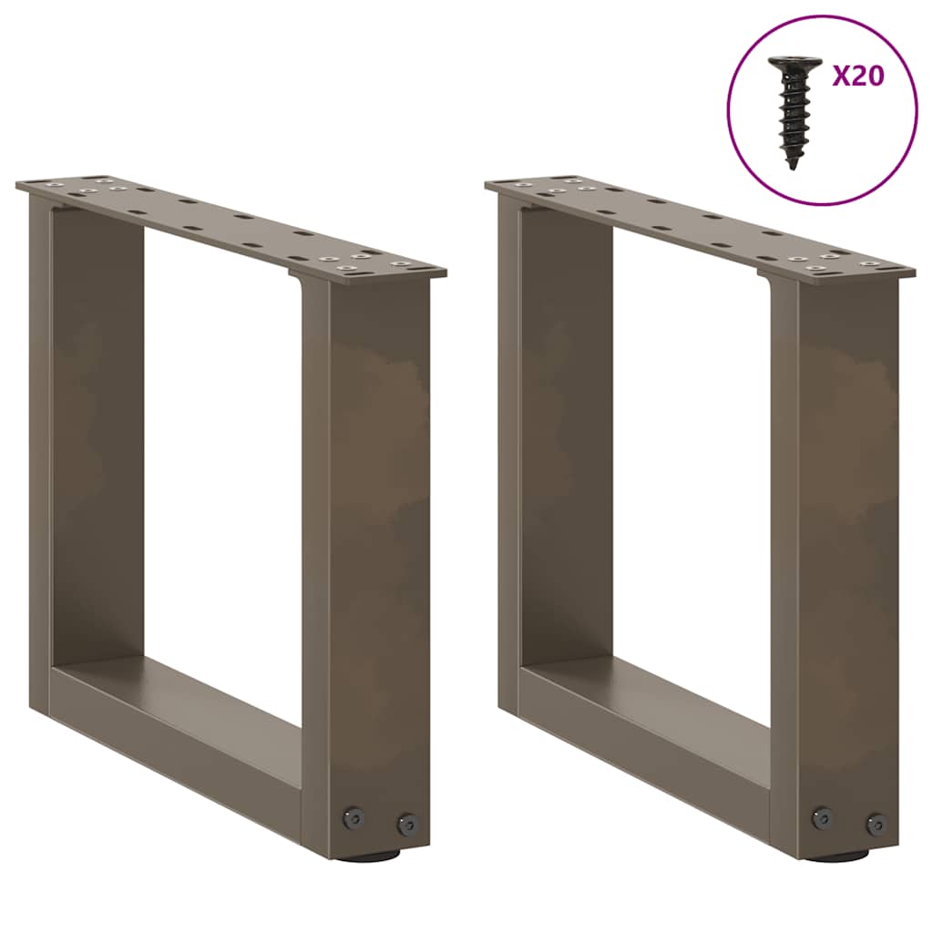 vidaXL Nogi do stolika kawowego w kształcie litery U 2 szt. Naturalna stal 40x(30-31) cm Stal