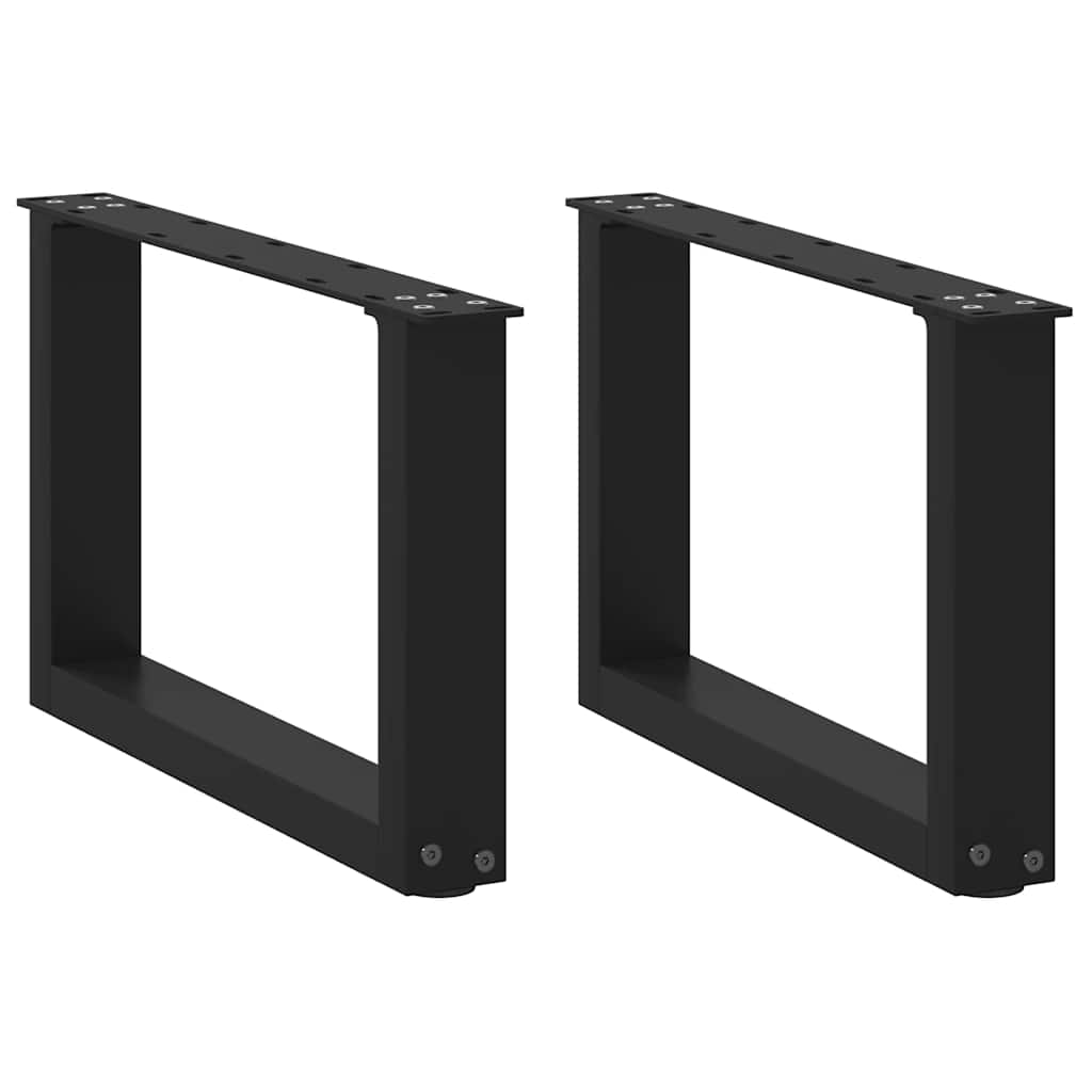 vidaXL Nogi do stolika kawowego w kształcie litery U 2 szt. Czarne 50x(30-31) cm Stal