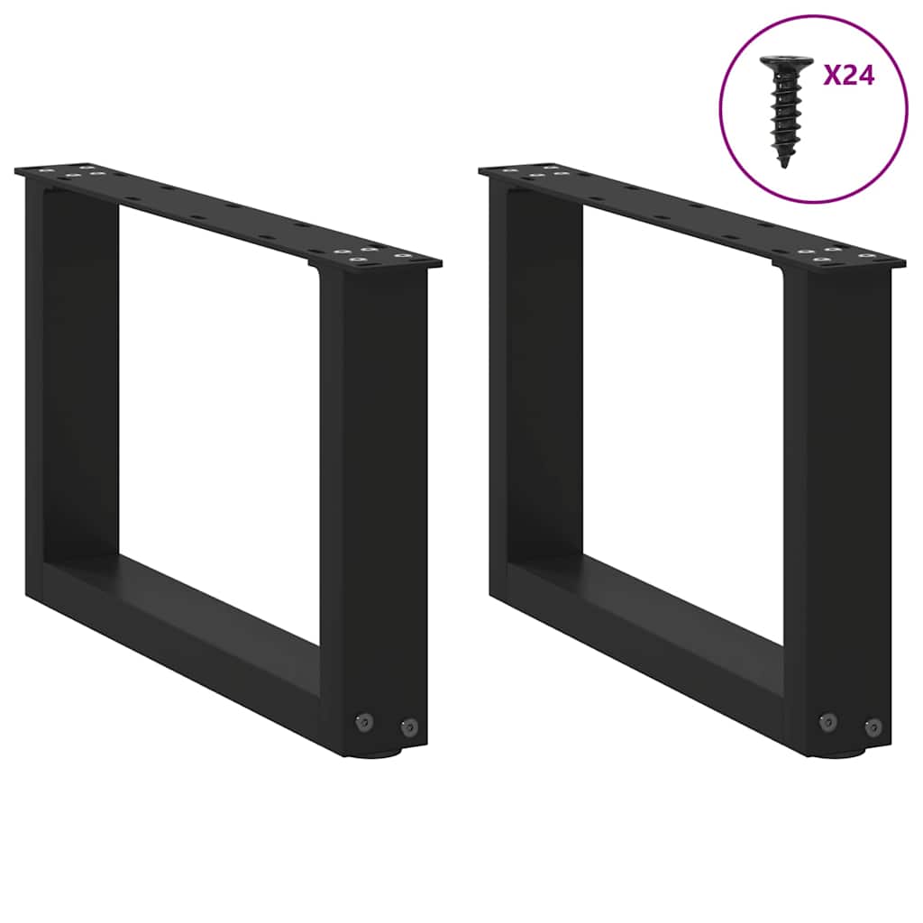 vidaXL Nogi do stolika kawowego w kształcie litery U 2 szt. Czarne 50x(30-31) cm Stal