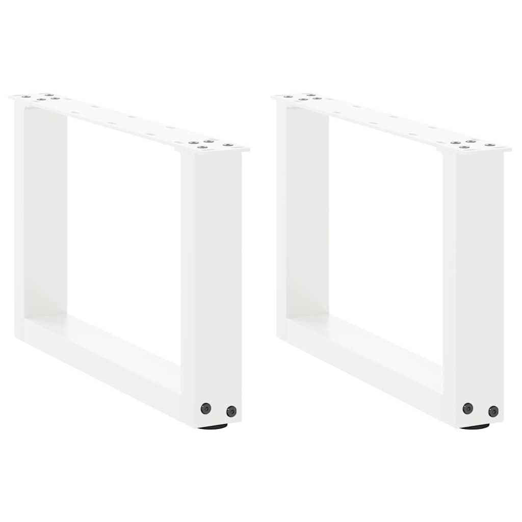 vidaXL Nogi do stolika kawowego w kształcie litery U 2 szt. Białe 50x(30-31) cm Stal