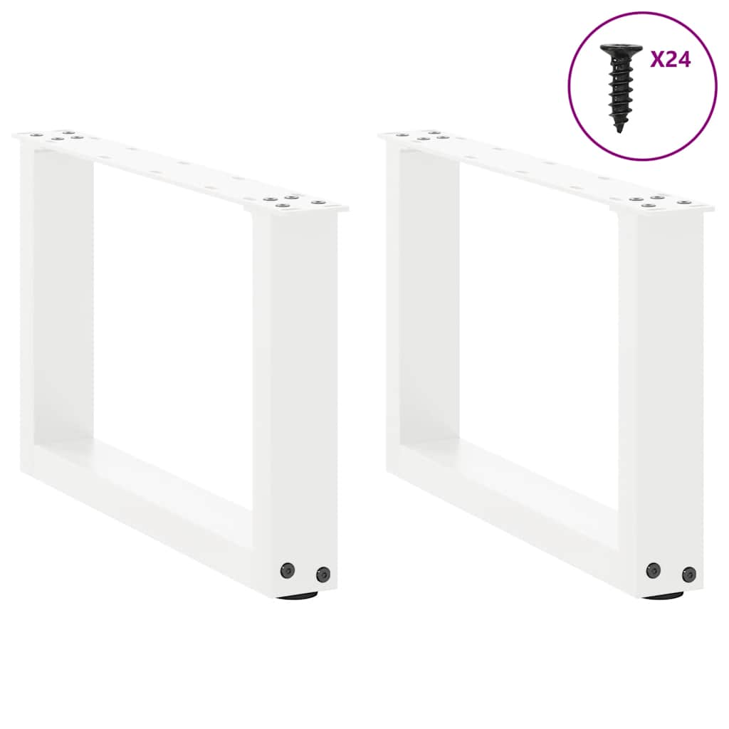 vidaXL Nogi do stolika kawowego w kształcie litery U 2 szt. Białe 50x(30-31) cm Stal