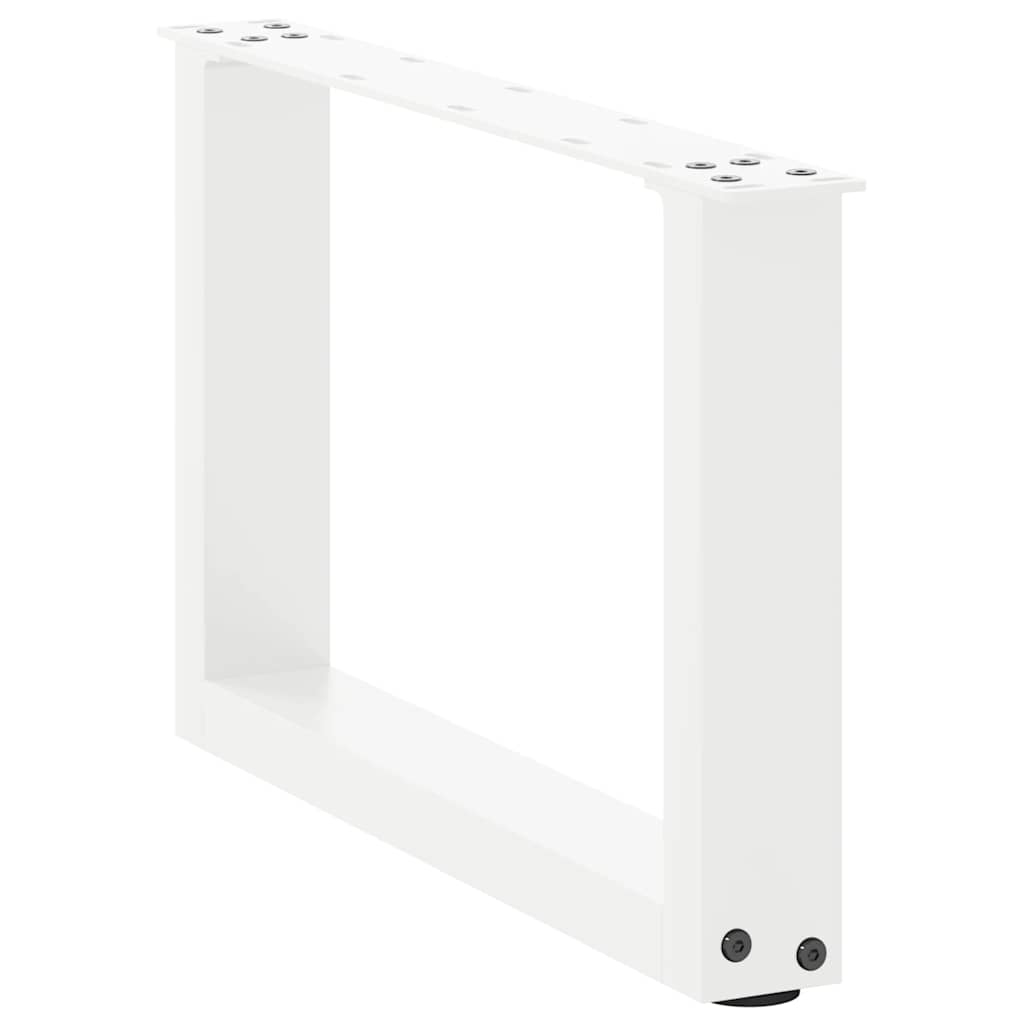 vidaXL Nogi do stolika kawowego w kształcie litery U 2 szt. Białe 50x(30-31) cm Stal