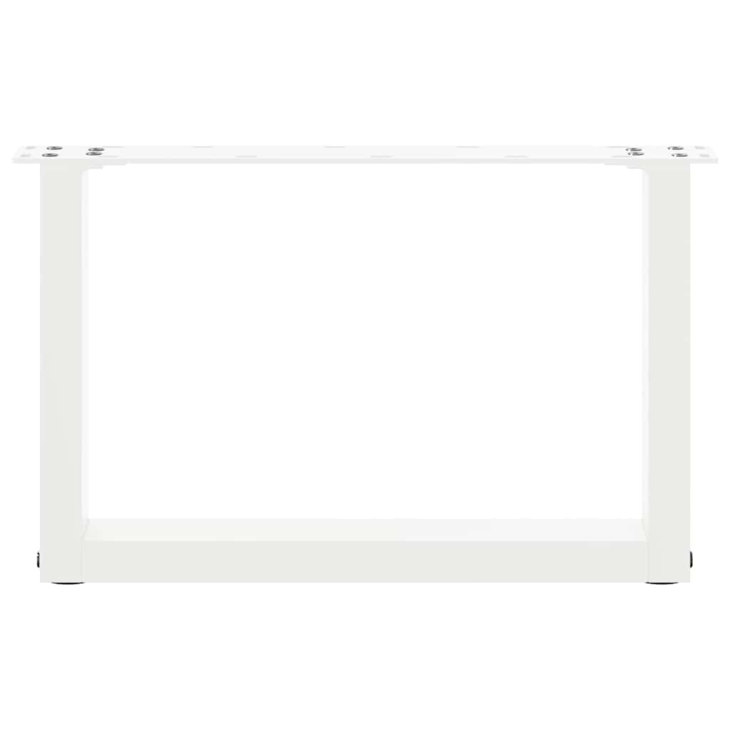 vidaXL Nogi do stolika kawowego w kształcie litery U 2 szt. Białe 50x(30-31) cm Stal