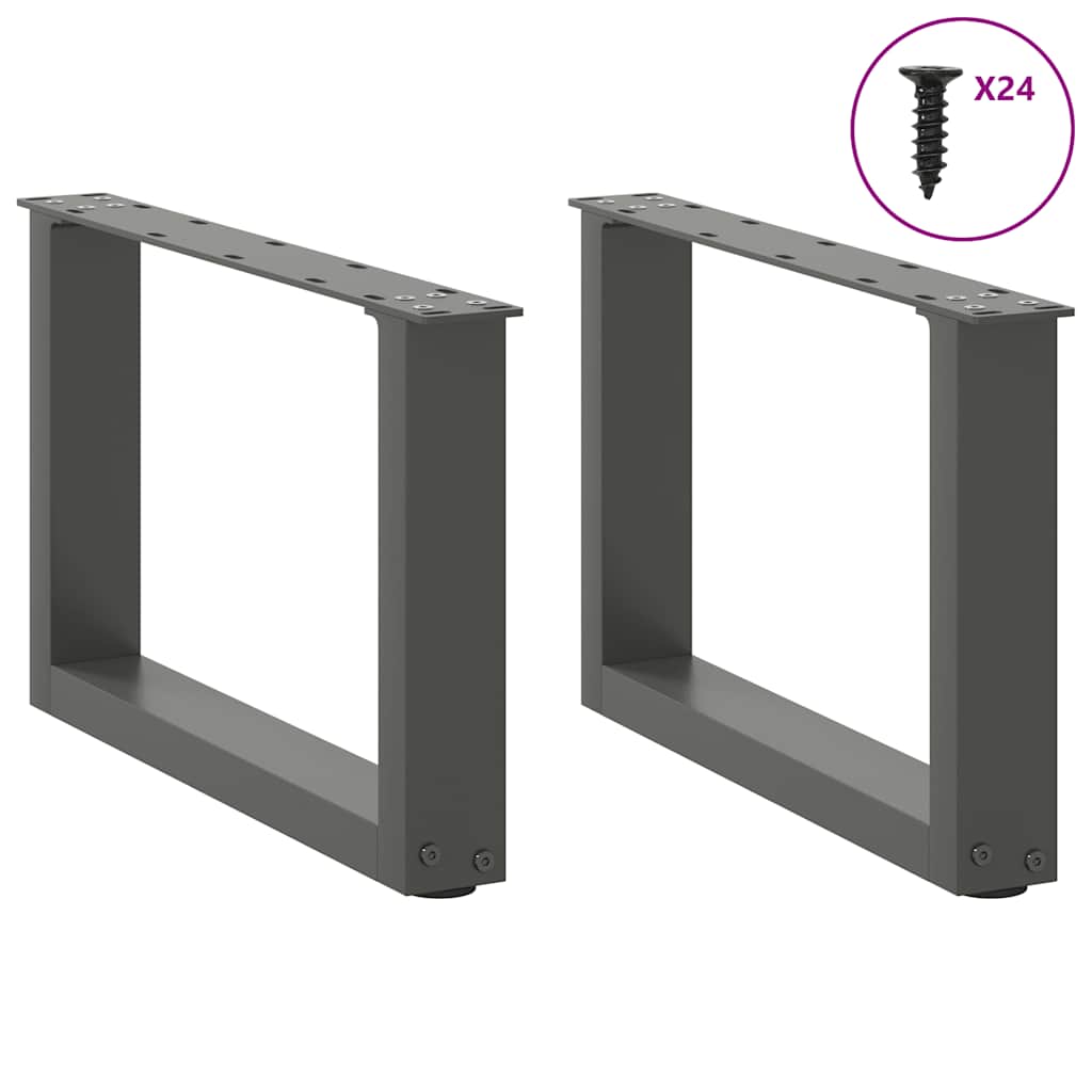 vidaXL Nogi do stolika kawowego w kształcie litery U 2 szt. Antracyt 50x(30-31) cm Stal