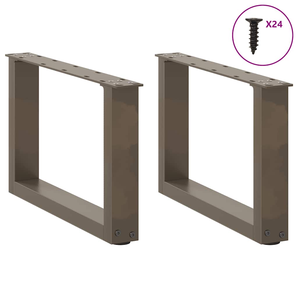 vidaXL Nogi do stolika kawowego w kształcie litery U 2 szt. Naturalna stal 50x(30-31) cm Stal