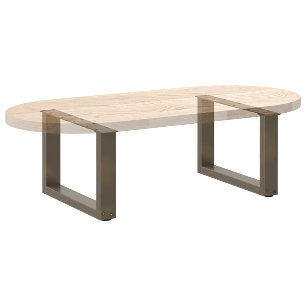 vidaXL Nogi do stolika kawowego w kształcie litery U 2 szt. Naturalna stal 50x(30-31) cm Stal