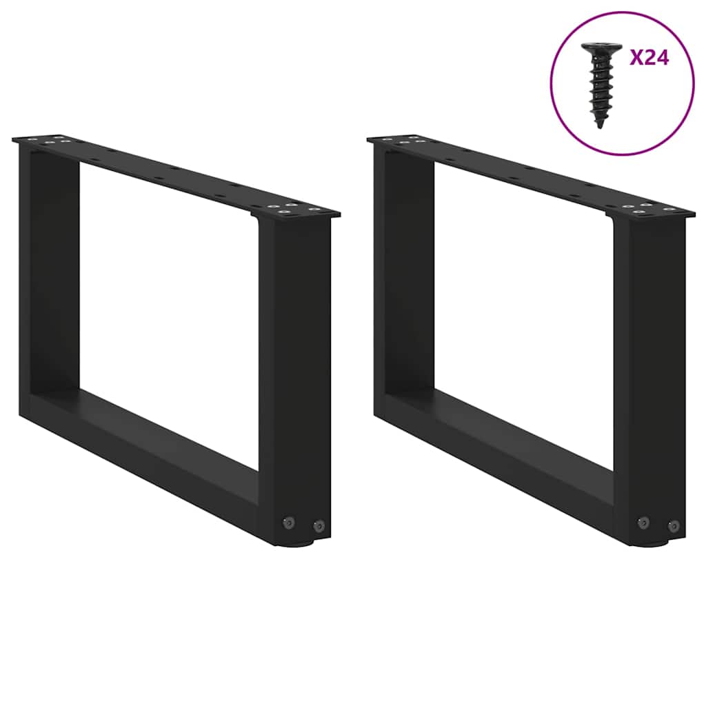 vidaXL Nogi do stolika kawowego w kształcie litery U 2 szt. Czarne 60x(30-31) cm Stal