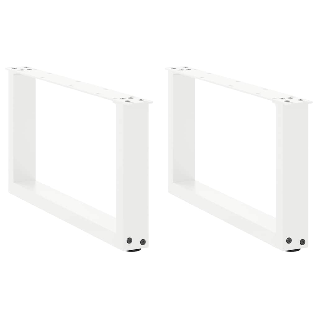 vidaXL Nogi do stolika kawowego w kształcie litery U 2 szt. Białe 60x(30-31) cm Stal