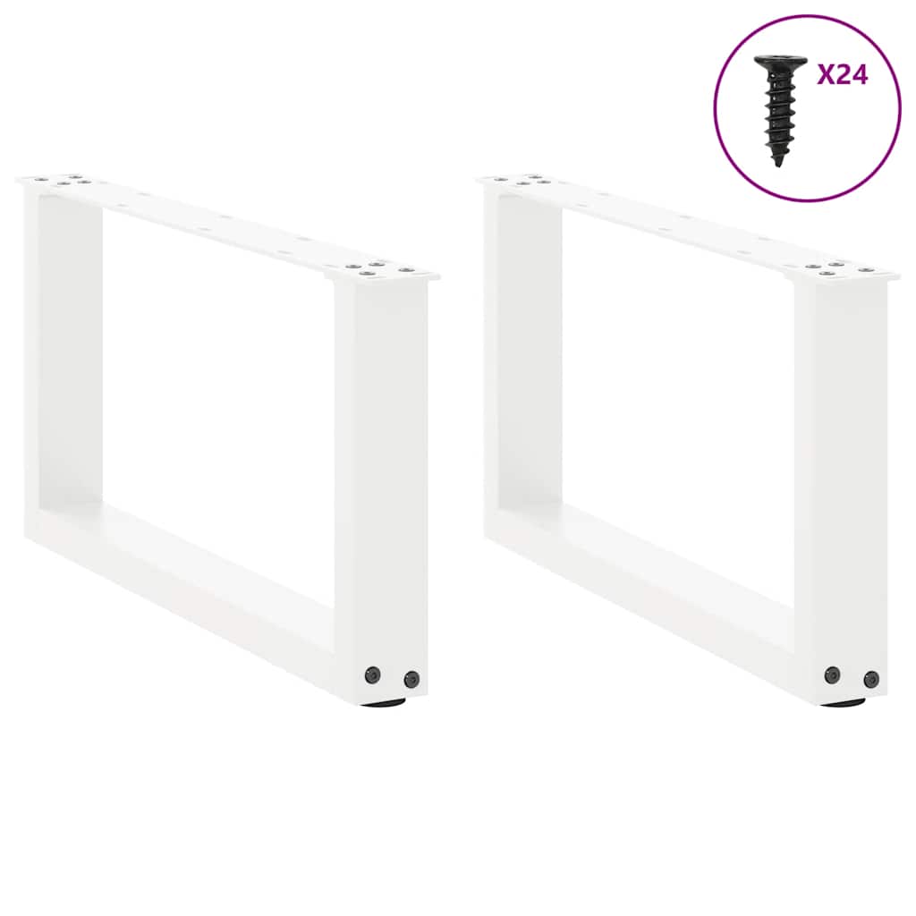 vidaXL Nogi do stolika kawowego w kształcie litery U 2 szt. Białe 60x(30-31) cm Stal