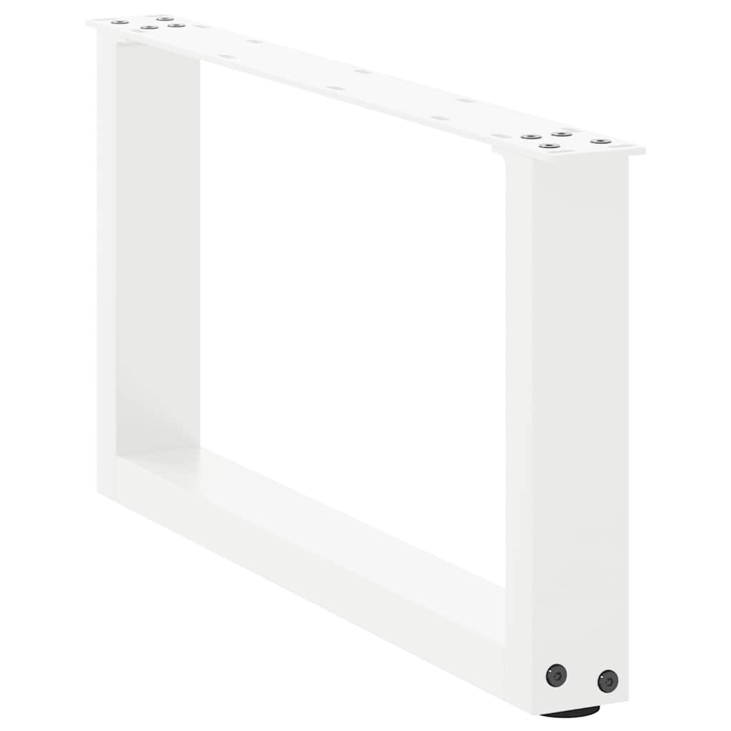 vidaXL Nogi do stolika kawowego w kształcie litery U 2 szt. Białe 60x(30-31) cm Stal
