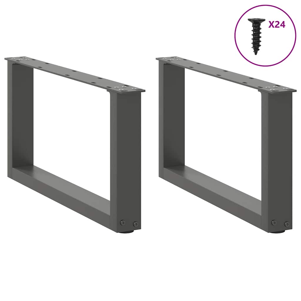 vidaXL Nogi do stolika kawowego w kształcie litery U 2 szt. Antracyt 60x(30-31) cm Stal