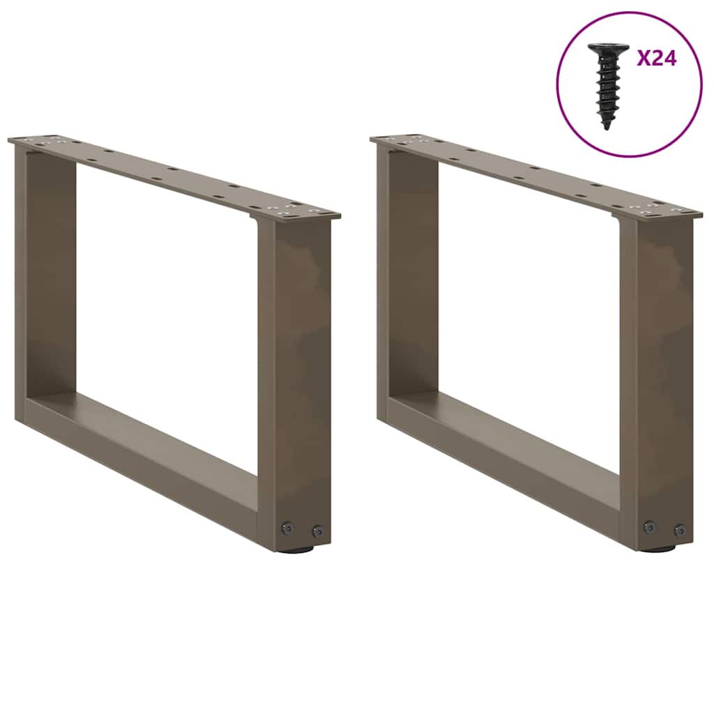 vidaXL Nogi do stolika kawowego w kształcie litery U 2 szt. Naturalna stal 60x(30-31) cm Stal