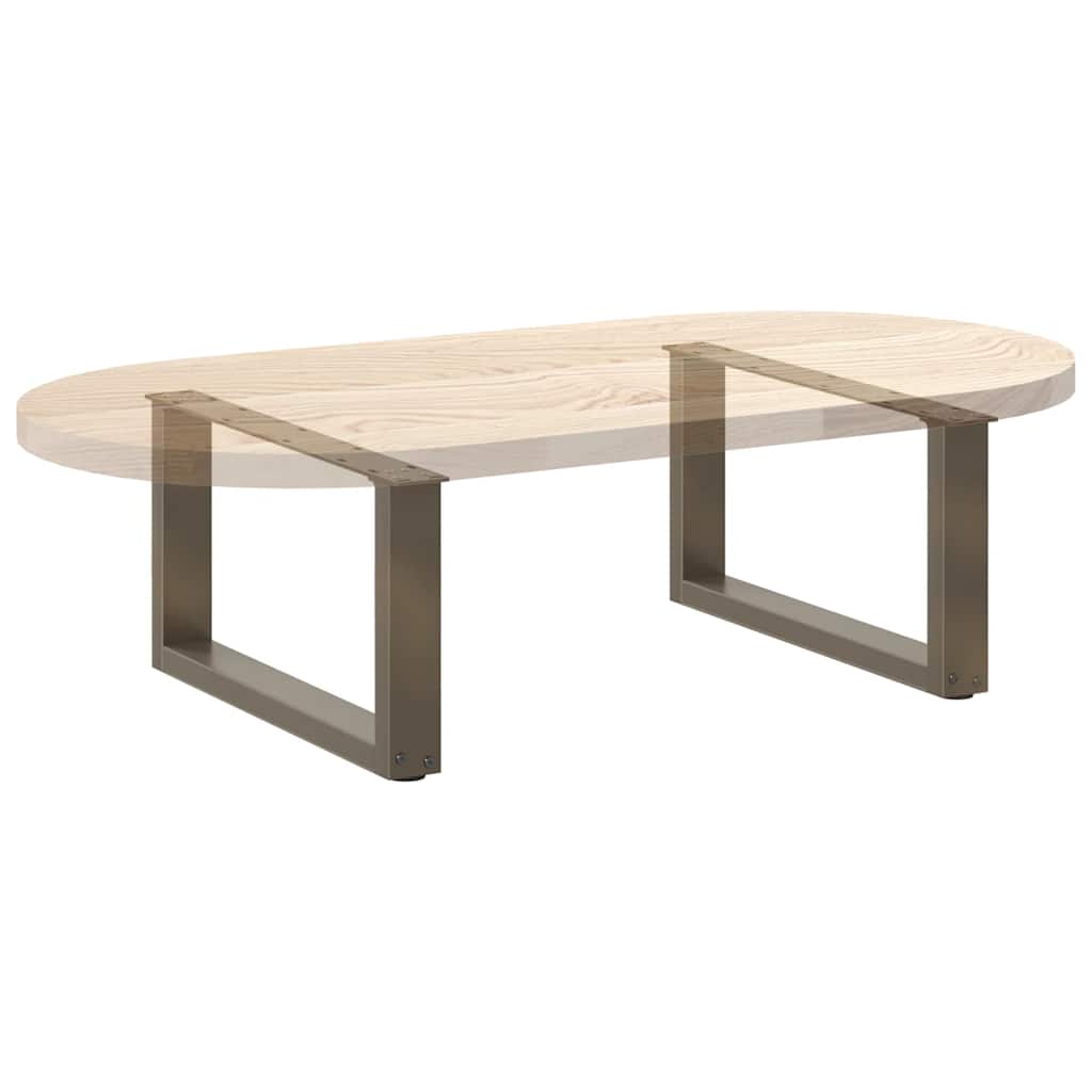 vidaXL Nogi do stolika kawowego w kształcie litery U 2 szt. Naturalna stal 60x(30-31) cm Stal