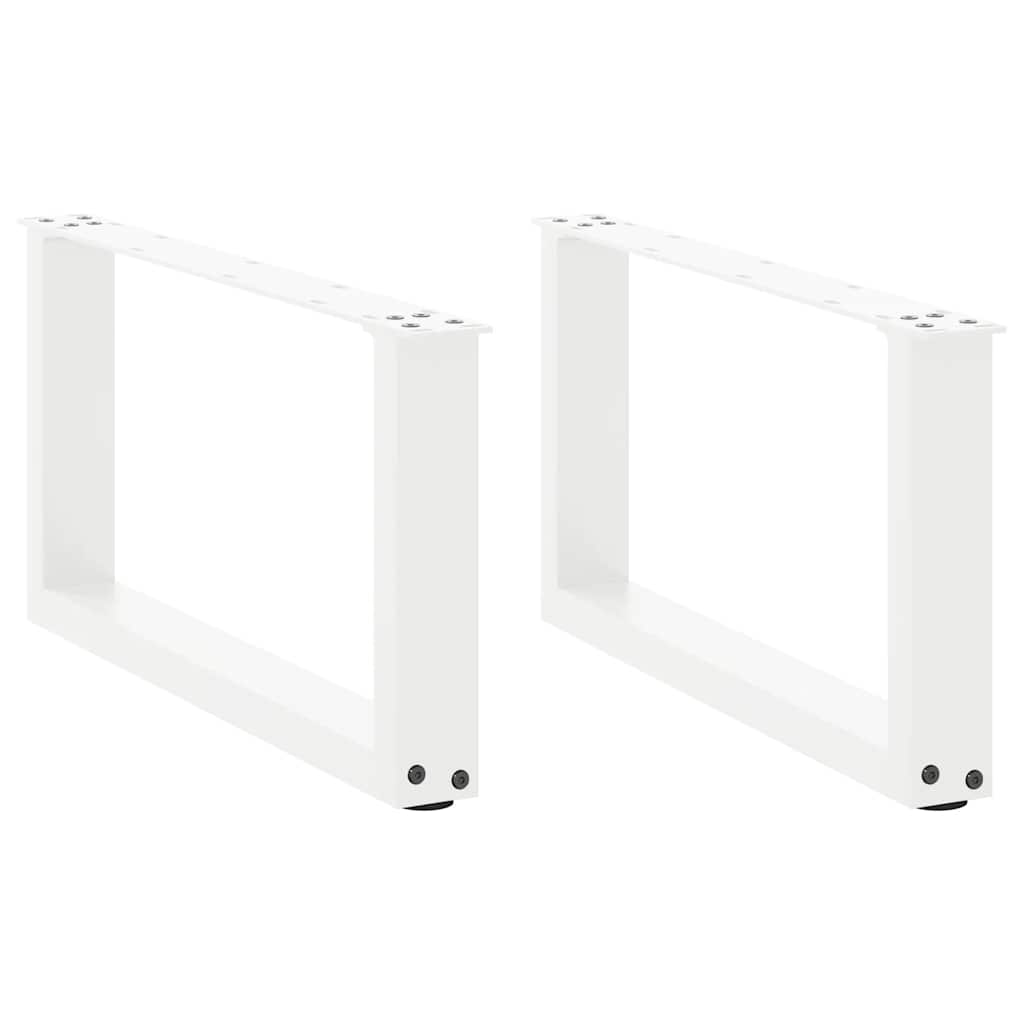 vidaXL Nogi do stolika kawowego w kształcie litery U 2 szt. Białe 70x(30-31) cm Stal