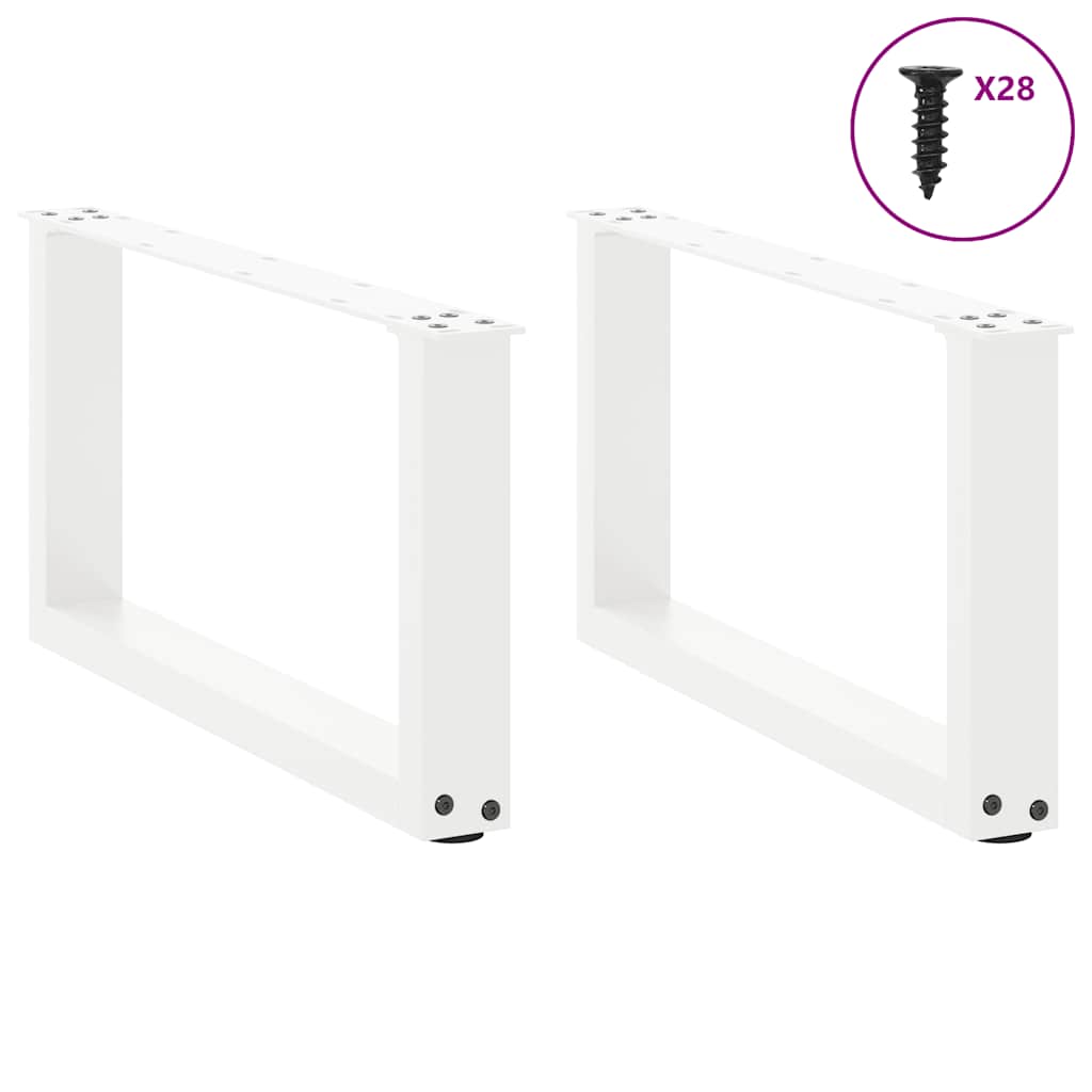 vidaXL Nogi do stolika kawowego w kształcie litery U 2 szt. Białe 70x(30-31) cm Stal
